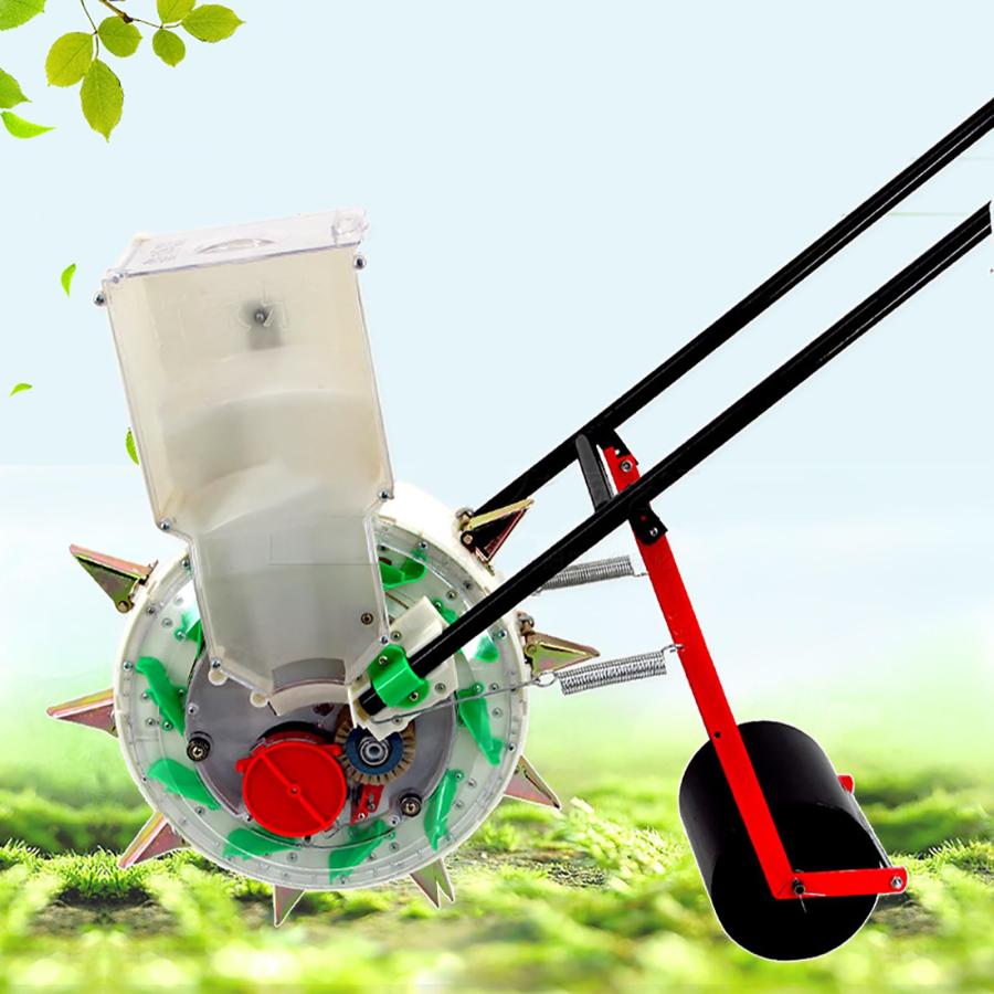 [2026新作-414]手動種まき機 家庭用播種機 手動野菜種まき機 手動プッシュ 豆ピーナッツ トウモロコシの種まき機 ローラー ポイント カルーセル 緑豆ともろこし落花生ひま