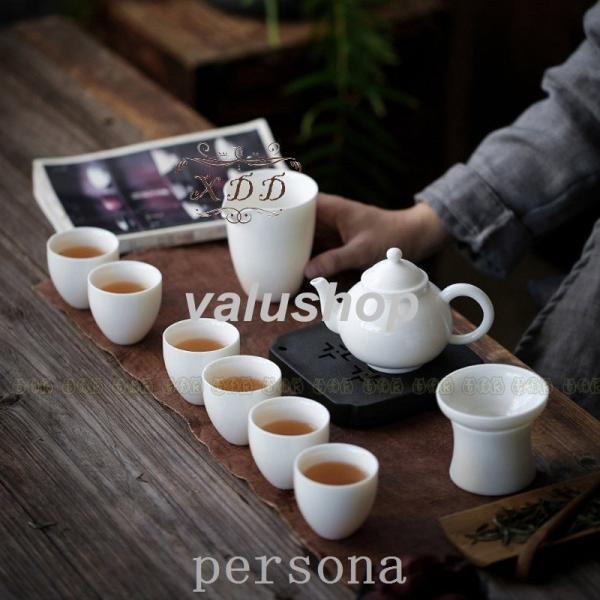 茶器セット茶芸陶器携帯式軽量カンフー茶茶具セットティーポット通勤旅行収納バッグ付き旅行お出かけ用茶器セット贈り物事務室用