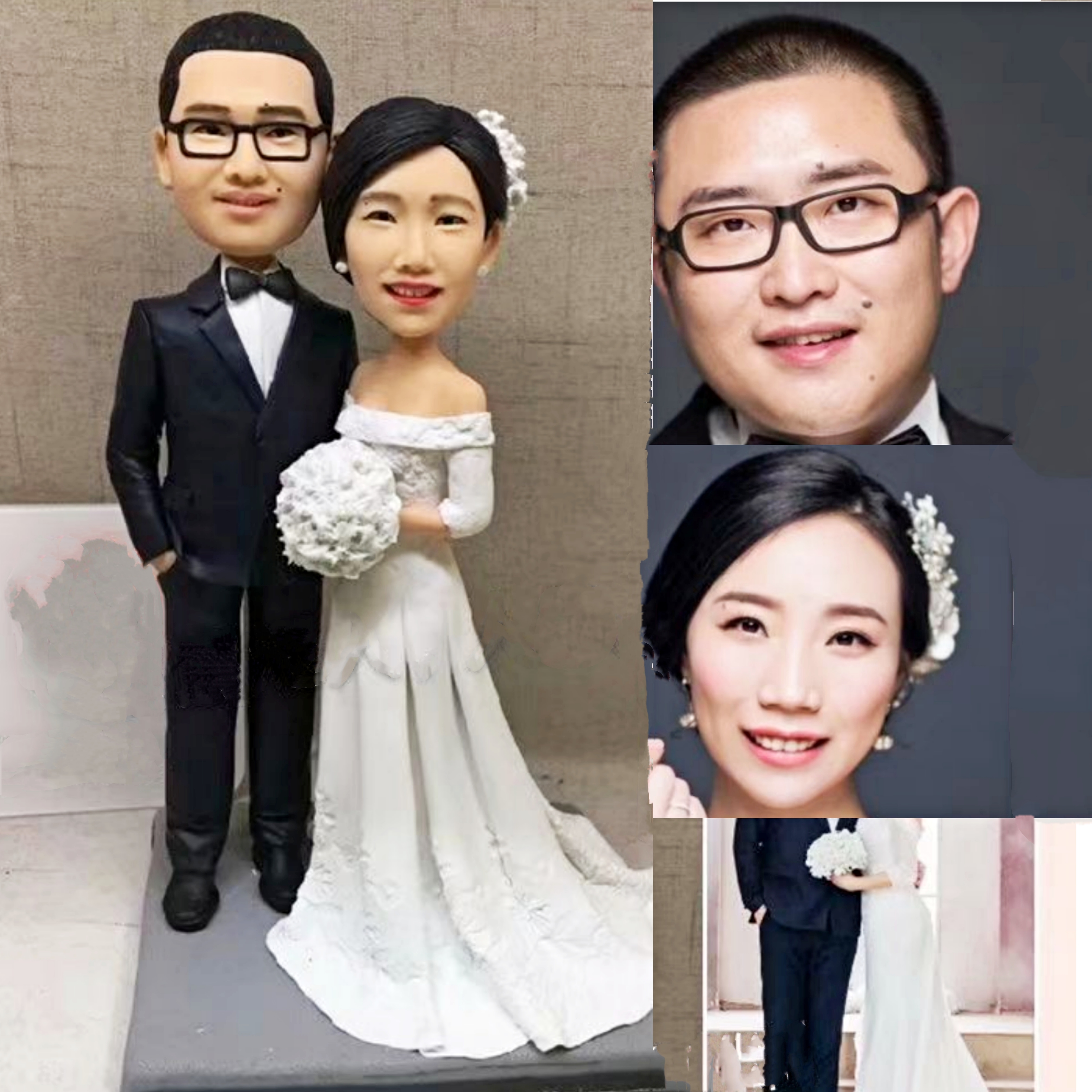 【オーダーメイド】3D肖像画 似顔絵 人形 フィギュア 結婚祝い 周年記念日 カップル 彼氏 彼女 夫婦 両親 贈呈品 記念品