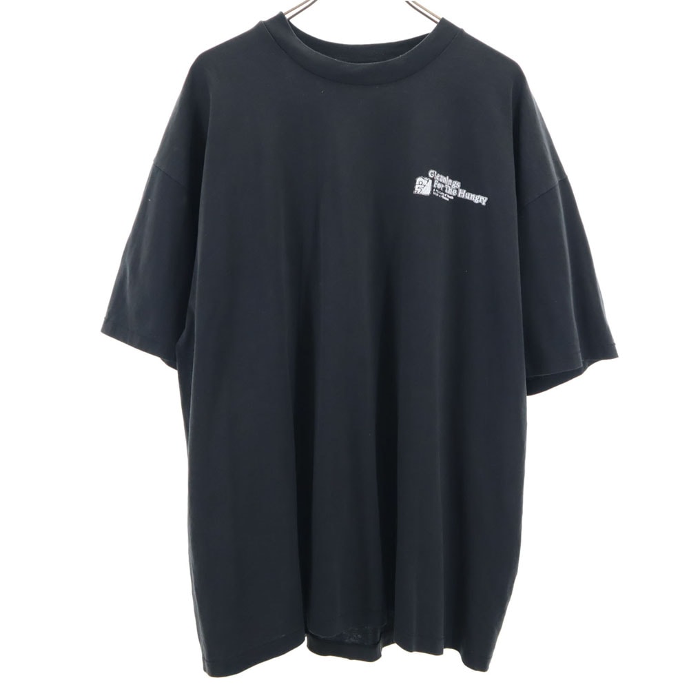 80s USA製 半袖 シングルステッチ Tシャツ XXL ブラック ビックサイズ オールド ヴィンテージ メンズ