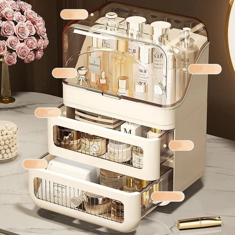 デスクトップ 防塵 整理し 引き出し式 クリア 口紅 収納 ボックス レディース スキンケア用品 物を置き 収納ケース