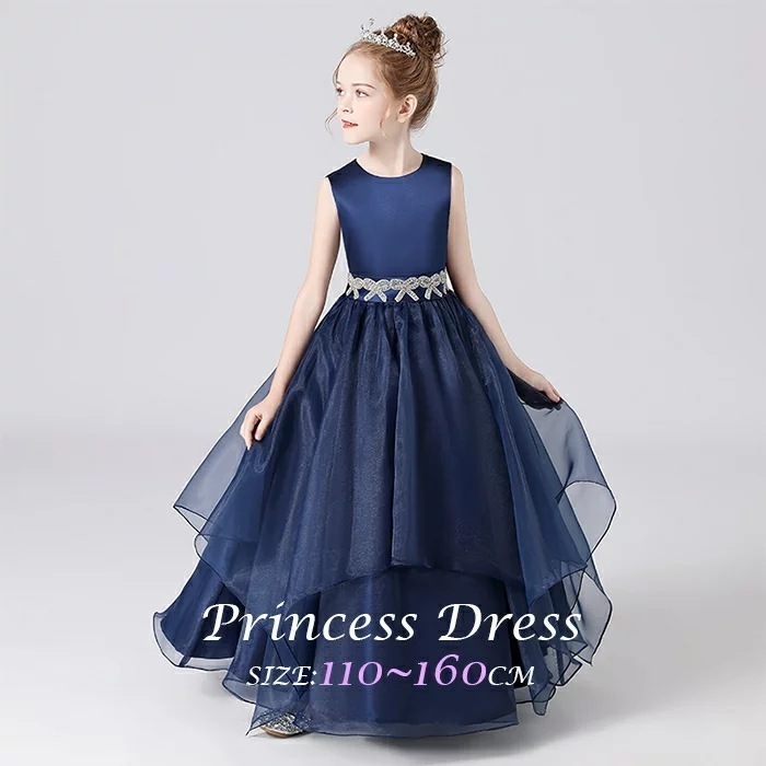 子ドレスロングドレス 発表会こどもドレスキッズドレス子結婚式発表会 キッズフォーマルドレスパーティードレス子 ボリューム感溢れる リボンドレス結婚式発表会演奏会コンクール 110160CM ピアノ発表