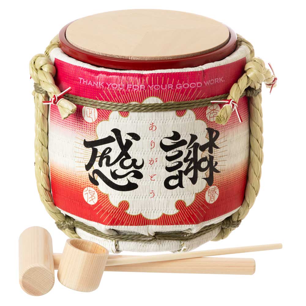 岸本吉二商店　ミニ鏡開きセット　菰樽　定年退職のお祝い　マグネット式の鏡板で何度でも鏡開きが楽しめます　結婚披露宴　各種イベント　プレゼント　ギフト