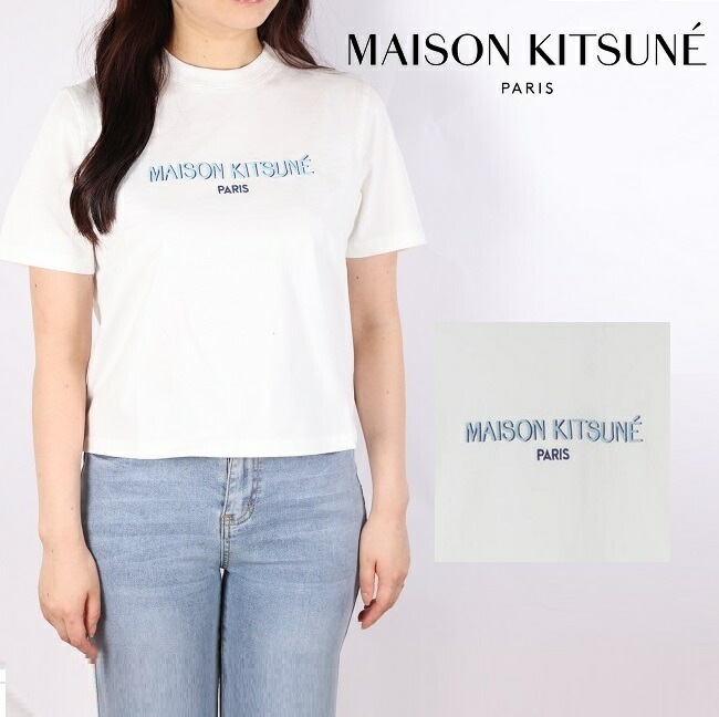 メゾンキツネ Maison kitsune Tシャツ 刺繍 ロゴ レディース T フランス カットソー 新作 春夏 シンプル クルーネック