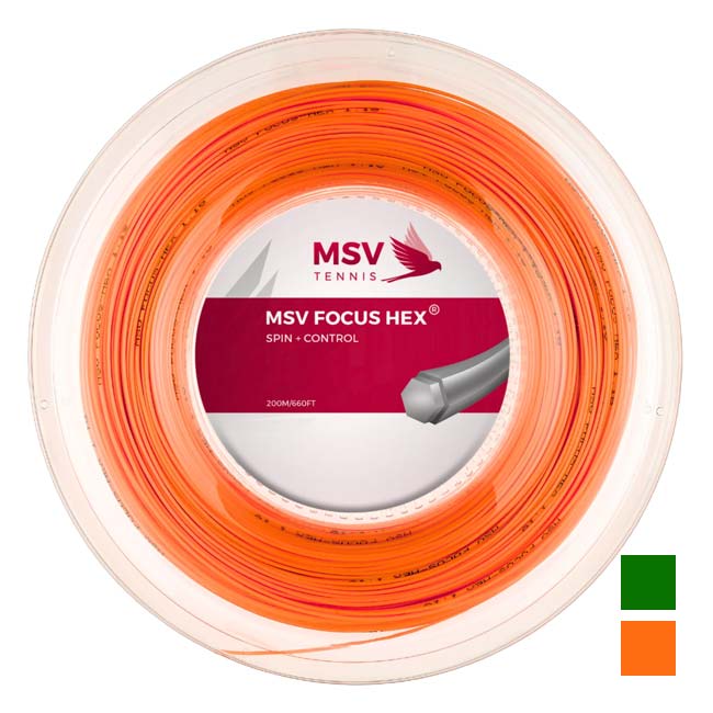 MSV(エムエスブイ) FOCUS HEX フォーカスヘックス 1.10／1.18／1.23／1.27／1.33mm 200Mロール 硬式テニス ポリエステルガット