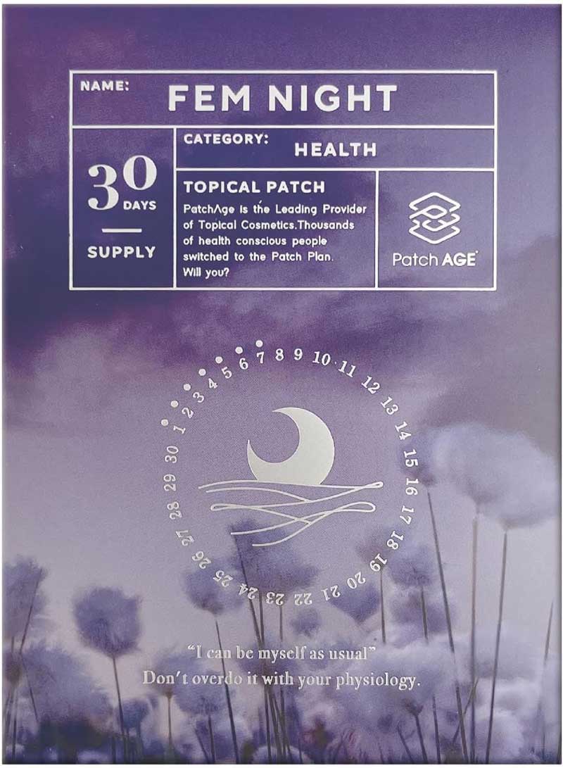 Patch AGE FEM NIGHT パッチエイジ フェムナイト 30パッチ入り 女性向け 夜用