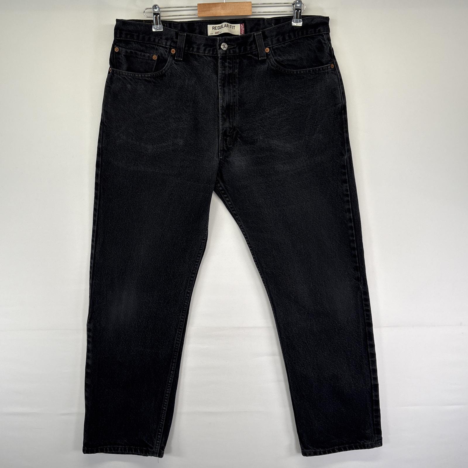 古着 デニムパンツ ブラックデニム 5ポケット ジッパーフライ ジーンズ ジーパン 色落ち w38 L32 ブラック メンズ