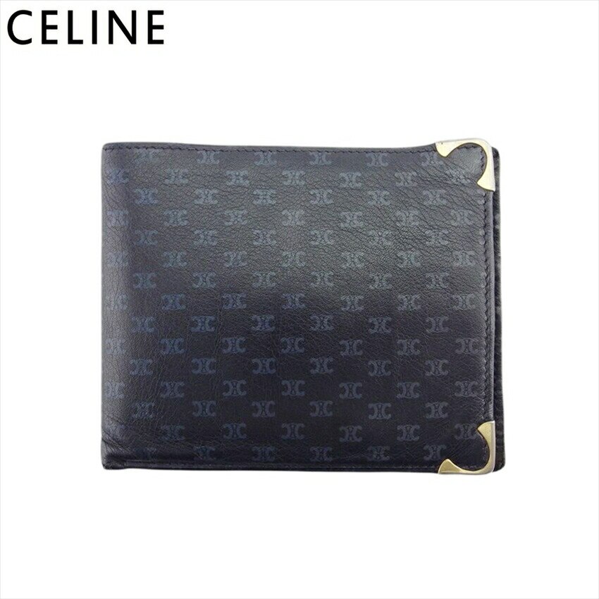 二つ折り 札入れ 二つ折り 財布 マカダム メンズ グレー ゴールド 中古