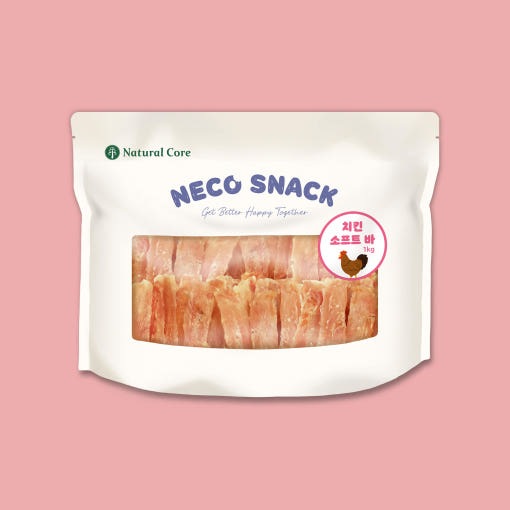 【韓国公式】 ナチュラルコア 天然おやつ ネコスナック チキンソフトバー 1kg 1個 大容量