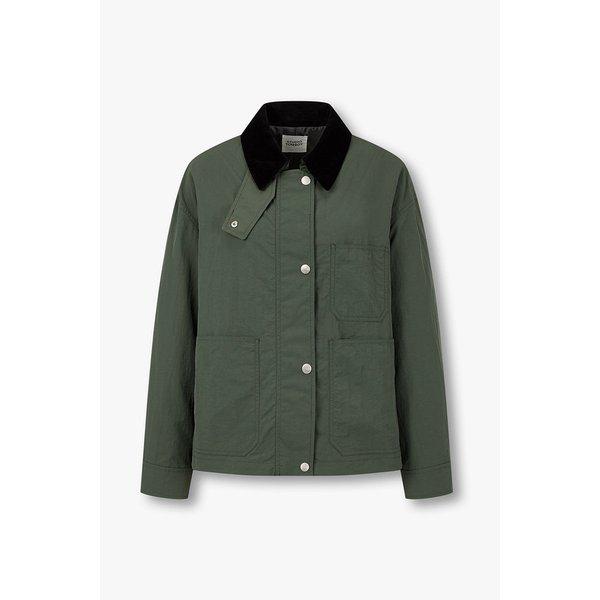 コーデュロイカラー配色ショートジャンパー (9176113972)