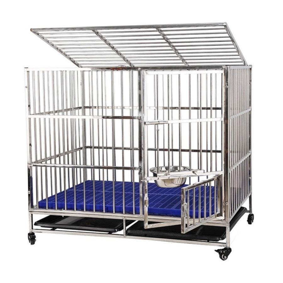犬用ケージ ジ 大中型犬 犬用ケージ あらゆる種類のペットの犬と猫に適したステンレス製の犬用ケージ大型犬と犬用ケージ 犬小屋 屋外用