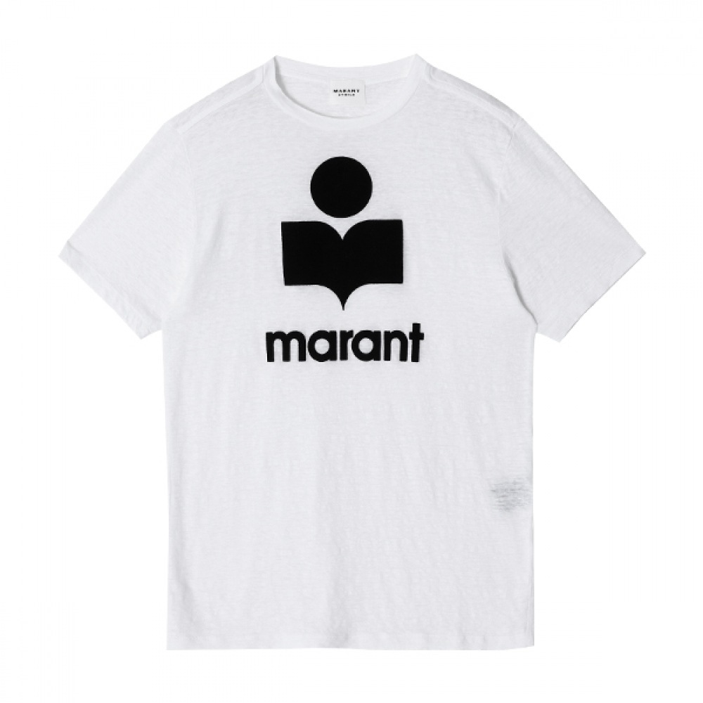 Isabelle Marant TS0001FB A1N09E 20WH ZEWEL ZEWELL リネン女性用ショートスリーブ T シャツ