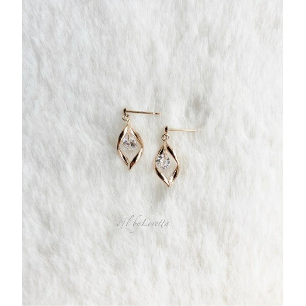 K10 CZ design hoop pierce EL by Loretta レディース アクセサリー