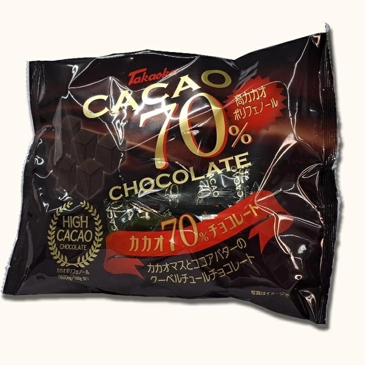 偉大な 【送料無料】高岡食品工業 タカオカチョコひとくち カカオ70%チョコレート 140g3ケース/36袋 洋菓子