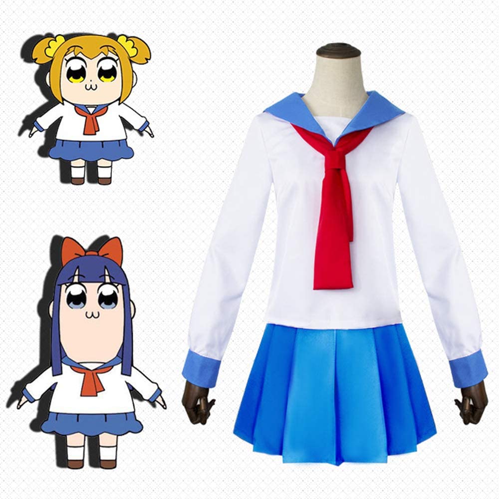 ポプテピピック ポプ子ピピ美 女子制服 コスプレ衣装 コスチューム 変身 クリスマス イベント 仮装