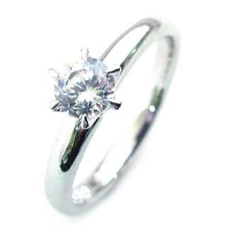 AneCan掲載 (Brand アニーベル) Pt ダイヤモンドデザインリング（婚約指輪エンゲージリング） ソリティア 一粒 楽ギフ_包装02P26Mar16 100,000円