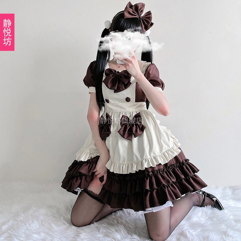 日本のカフェメイド服ロリータドレスロリータロリータドレスメイドかわいいソフトガール甘くてスパイシーなパフォーマンス