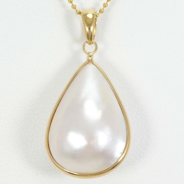 K18 18金 YG イエローゴールド ネックレス マベパール(真珠) ジュエリー 中古