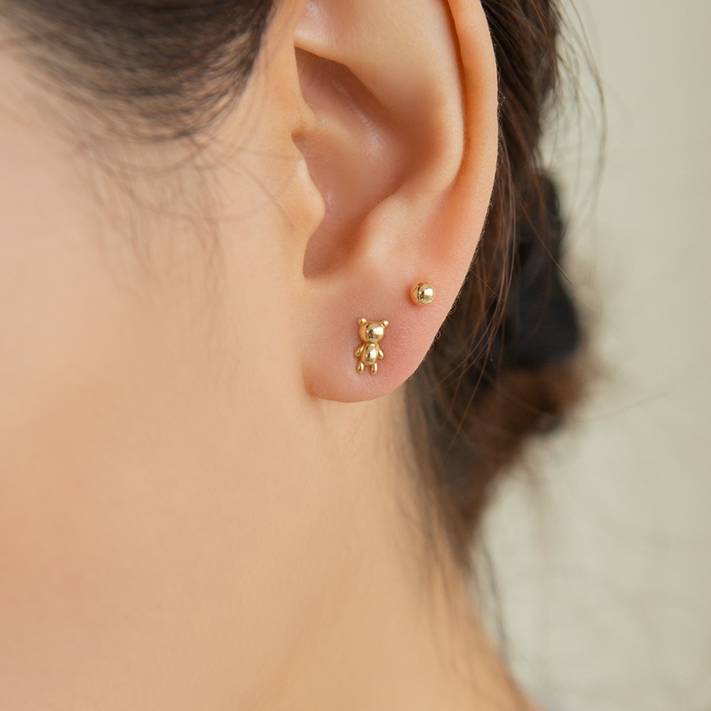 ランネ 14k ベアピアス (14k ゴールド) C03