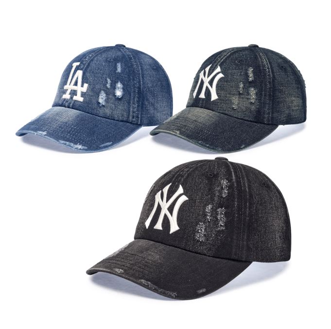 Vintage Damage Denim Unstructured Ball Cap (3ACPB195N-07BLL, 3ACPB195N-50NYL)