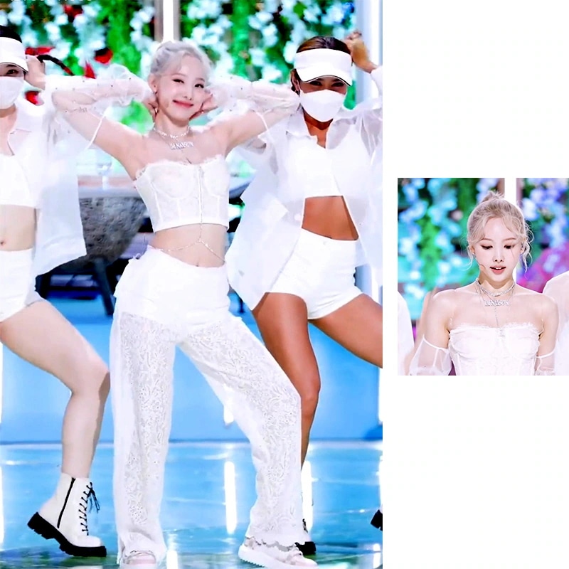 リン・ナヨンのポップ＆ソロステージ白いパフォーマンス服二度ダンスパフォーマンススーツ