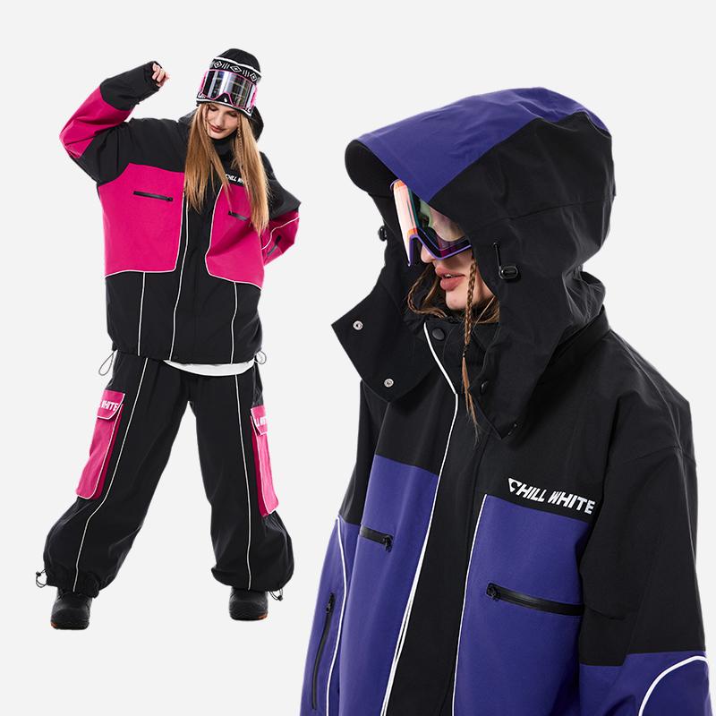スノーボードウェア 2024 2025 上下セット レディース メンズ 防水20000mm スキーウェア スノボウェア ジャケット アウター パーカー ロングパンツ 男女兼用 韓国風 防水 防寒防雪