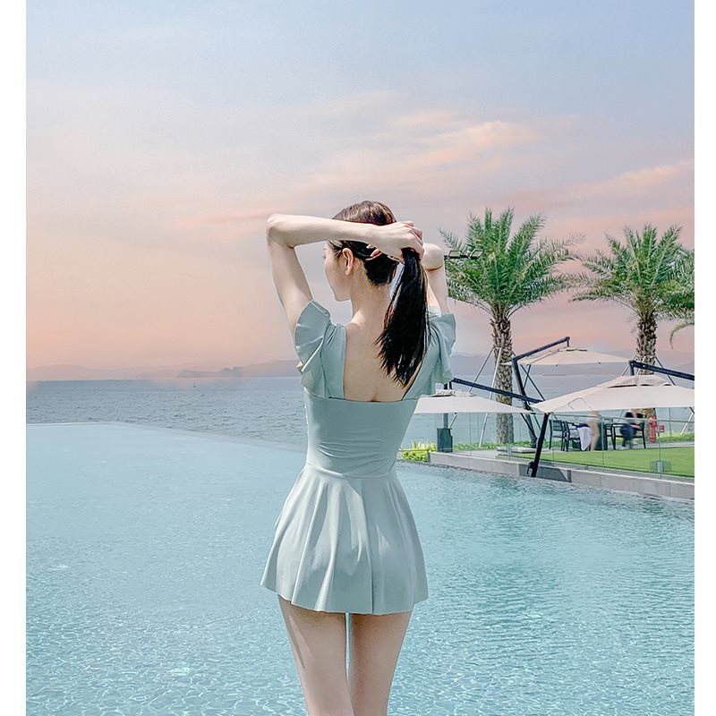 太った女の子の肉をカバーする水着お腹をカバーするドレススタイル小柄な男性向けのスリムで控えめに見える2024温泉入浴用水着