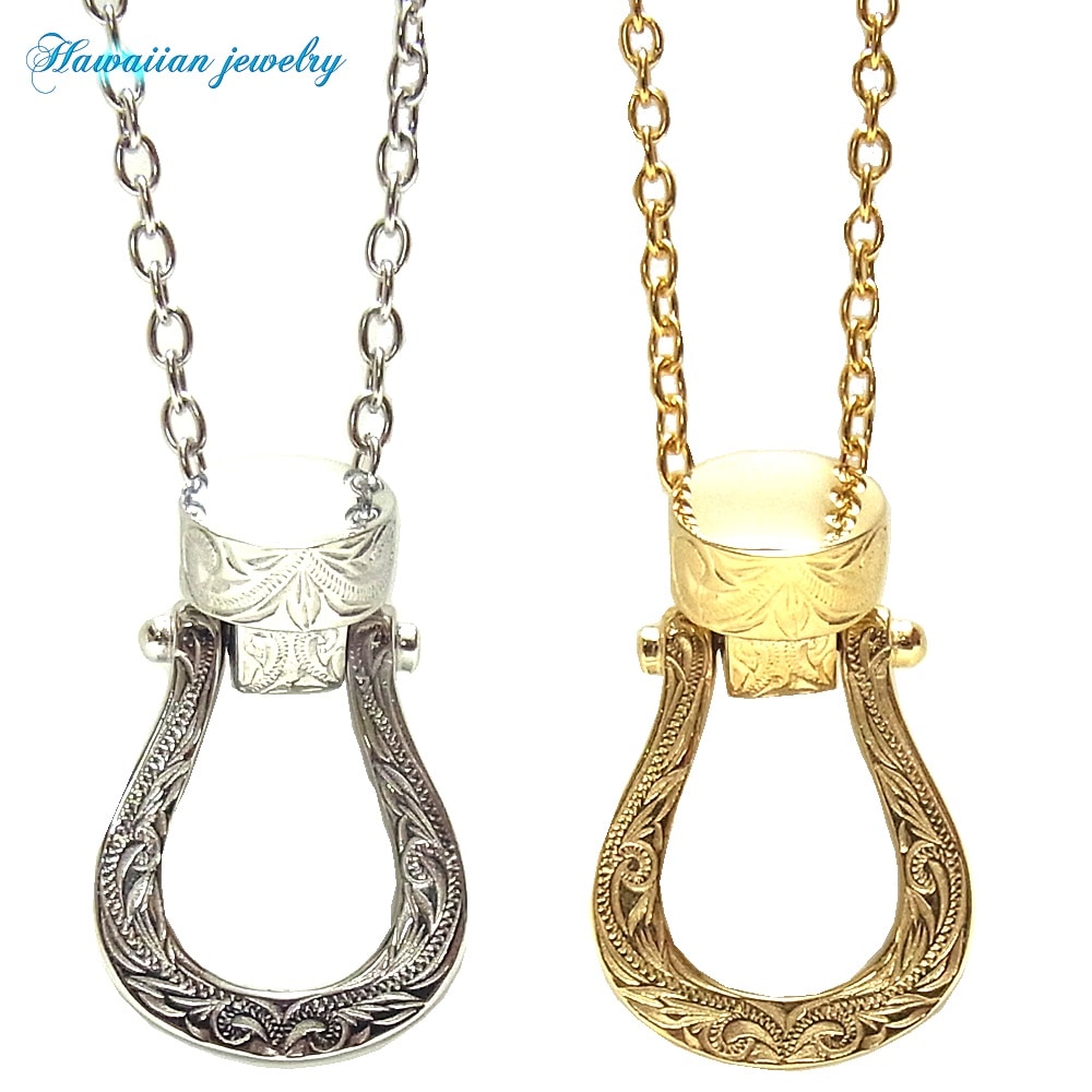 ハワイアンジュエリー ネックレス レディース メンズ ホースシュー 馬蹄 K14イエローゴールドコー