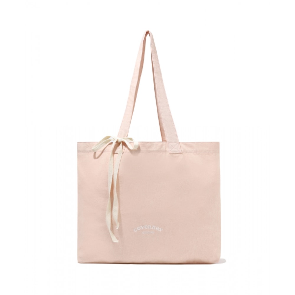 COVERNAT ウーマンクローバーハートビッグエコバッグサーモン