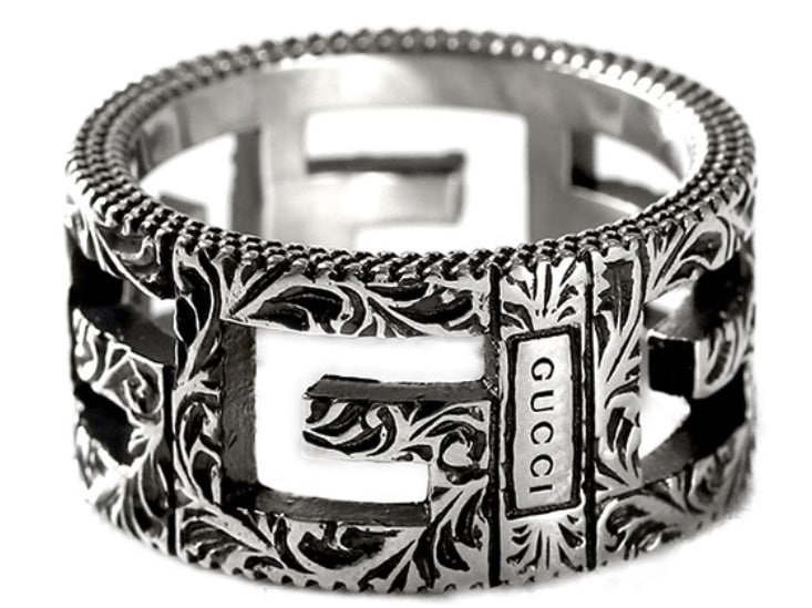 GUCCI 551918-J8400-0811-13 グッチ スクエアG リング SILVER925 スターリングシルバー エイジング フィニッシュ