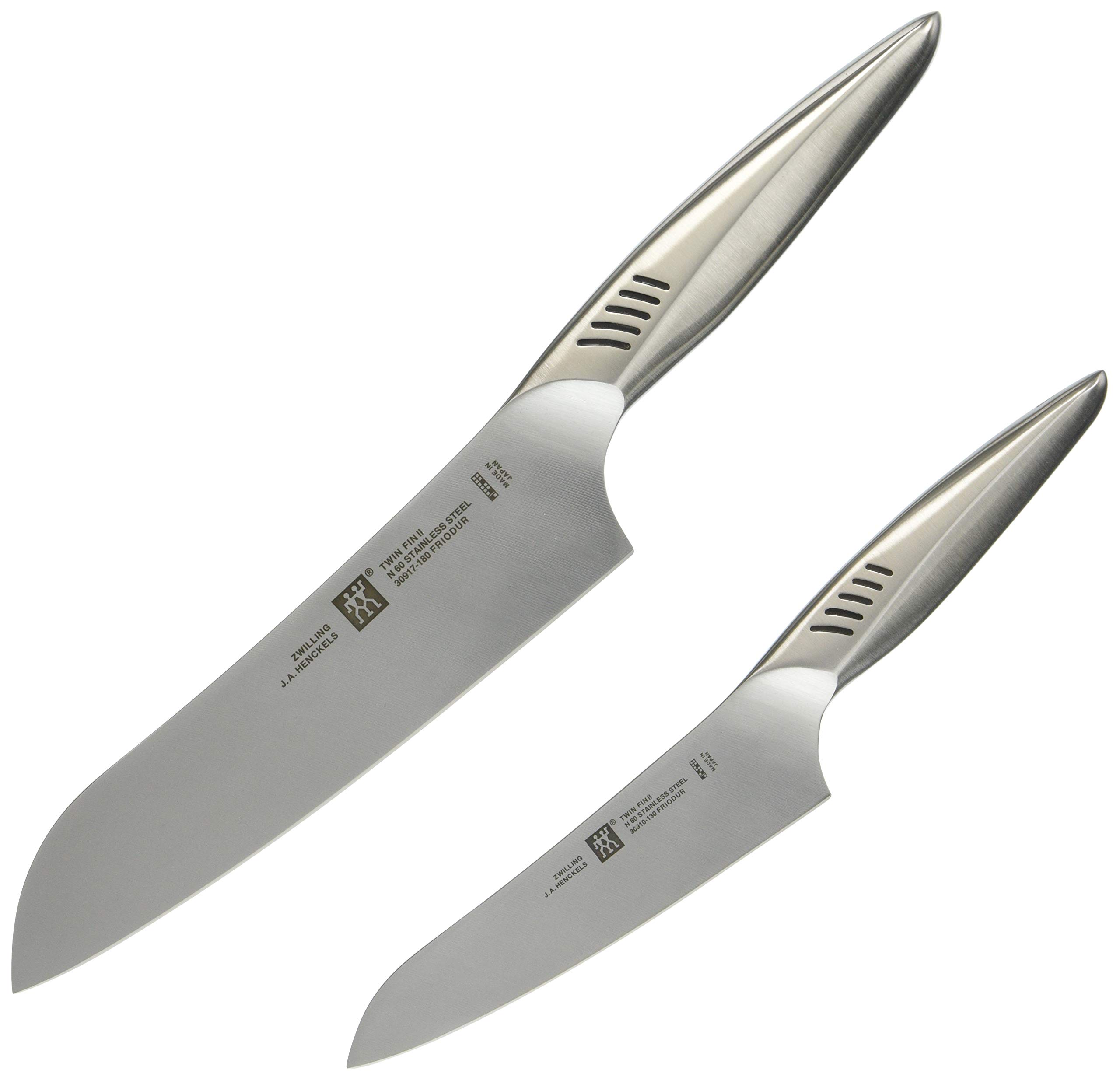 Zwilling ツヴィリング 「 ツインフィン 2 マルチパーパス/ペティ 2pcsセット 日本製」 三徳 包丁 ギフト オールステンレス 食洗機対応 岐阜県関市製【日本正規販売品】 Twin Fi