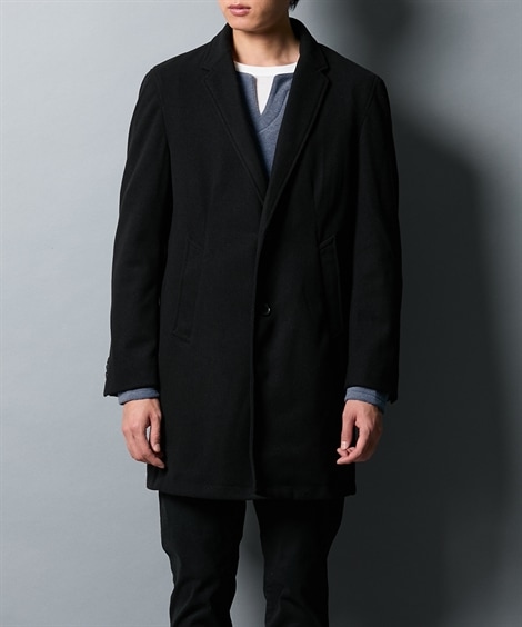 ロングコート メルトン シングルチェスターコート