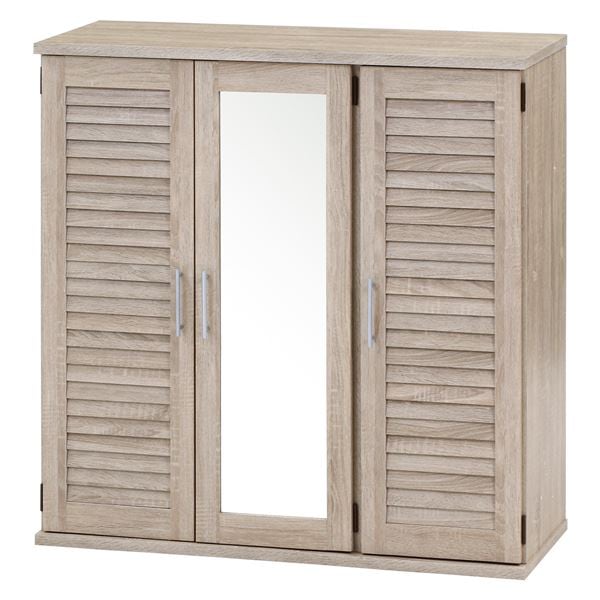 ルーバー＆ミラー付きシューズボックス90cm幅 ホワイトオーク（WHO） 組立品 13,428円