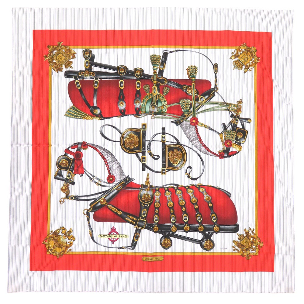 新品同様 コムデギャルソン コラボ HARNAIS DE COUR スカーフ コットン/コットン ブルー 0154【中古】 ユニセックス