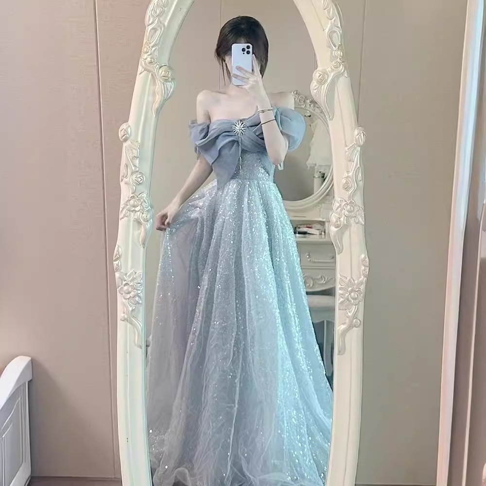 人气新作ワンショルダー ワンピース イブニング パーティー 司会者 キャバドレス 披露宴 二次会 成人式 誕生日 ドレス パーティードレス ポンポンドレス