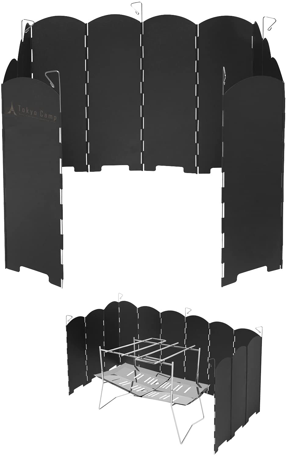 【本日限定価格】 TokyoCamp 収納袋付き 5本ペグ 風除け アウトドア 風防板 折りたたみ