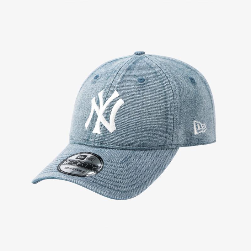 MLB ニューヨーク ヤンキース スノー ウォッシング デニム アンストラクチャード ボールキャップ ライトブルー 14881501