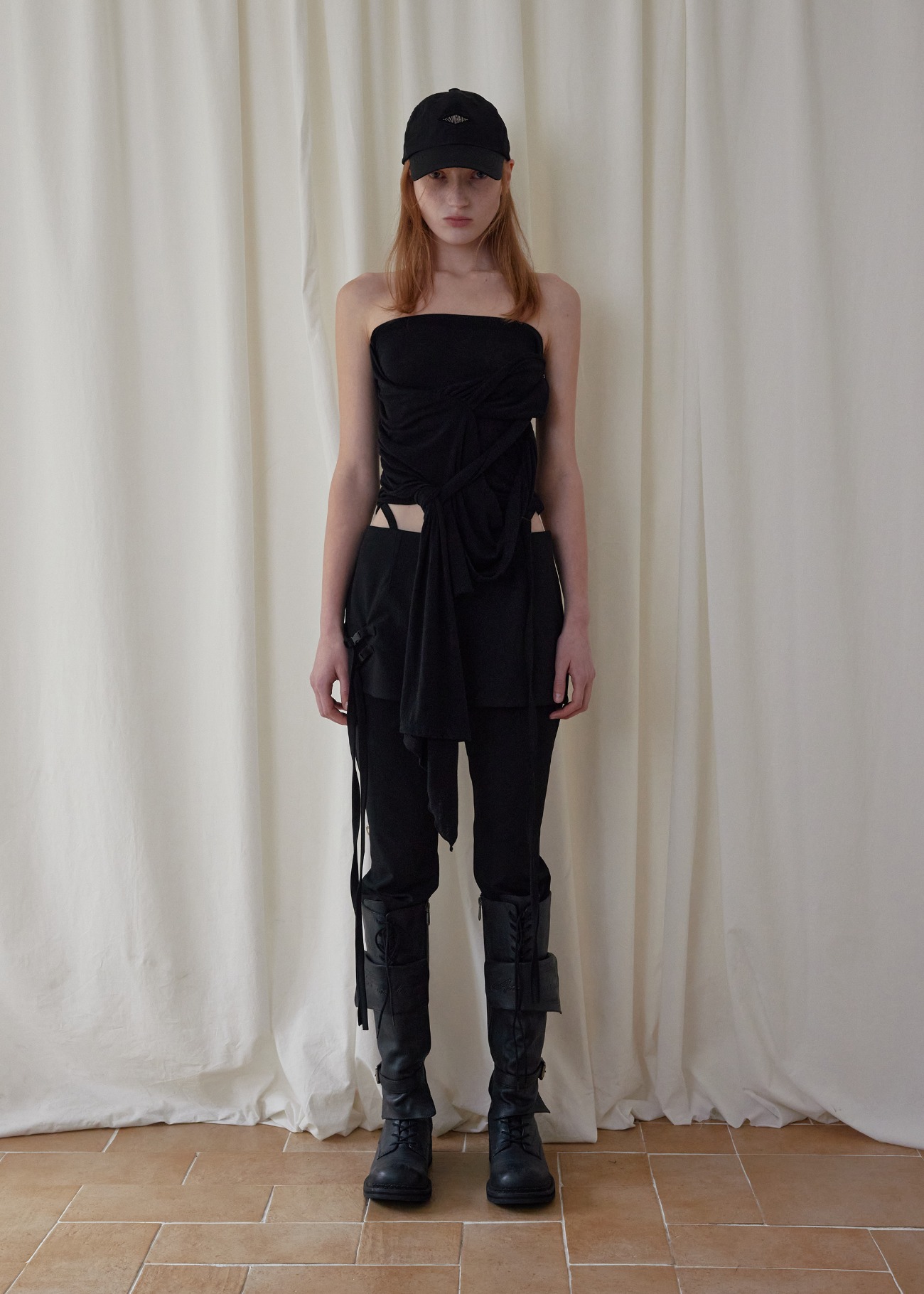 【bohemseo】 [2ND] SIGNATURE DRAPE TUBE TOP, BLACK 正規品