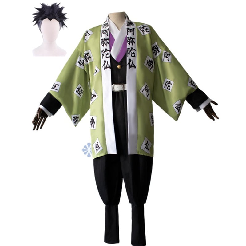 コスプレ衣装 鬼滅の刃 悲鳴嶼 行冥 ひめじま ぎょうめい コスチューム 仮装 変装 お正月 祭り 文化祭 学園祭 ハロウィン クリスマス 衣装＋ウイッグ＋道具