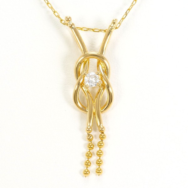 K18 18金 YG イエローゴールド ネックレス ダイヤ ジュエリー 中古