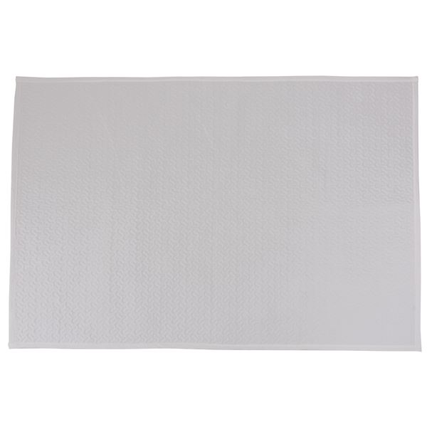 キルト ラグ マット 約 幅190×奥行130cm ホワイト 洗える 軽量 表地コットン100％ 裏面滑り止め付き フロアマット 敷物