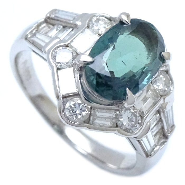リング 指輪 アレキサンドライト1.94ct ダイヤモンド1.15ct 16号 Pt900プラチナ/64959【中古】
