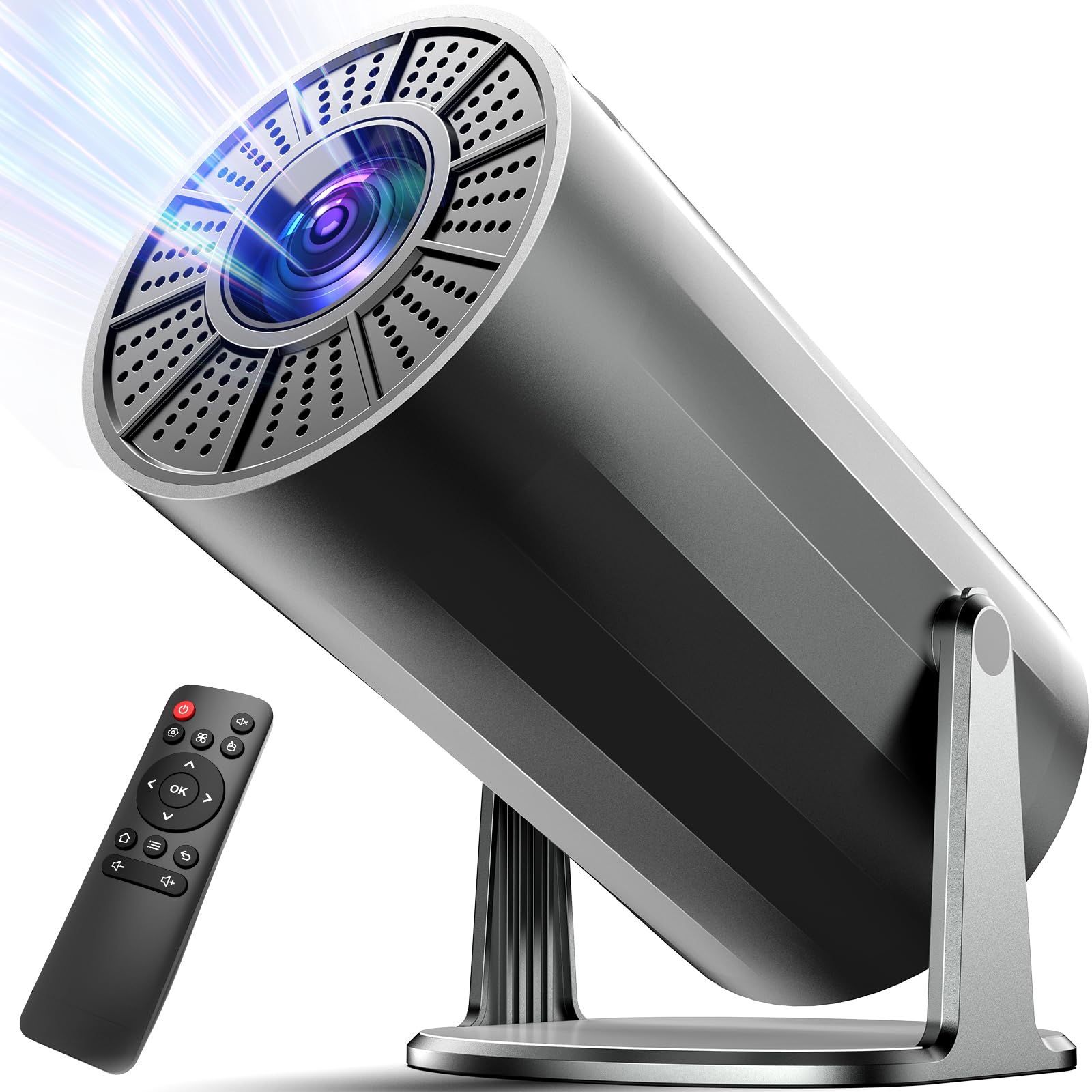 Charmelife プロジェクター 家庭用【18000LM・270回転・4K対応・Android TV搭載】 プロジェクター 小型 高輝度 天井投影 1080P Wi-Fi6瞬間接続 Blueto