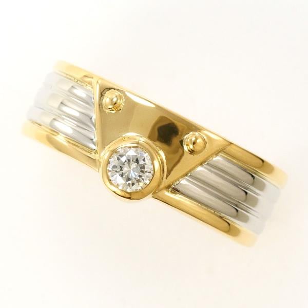 PT900 プラチナ K18YG リング 指輪 12号 ダイヤ 0.14 ジュエリー 中古