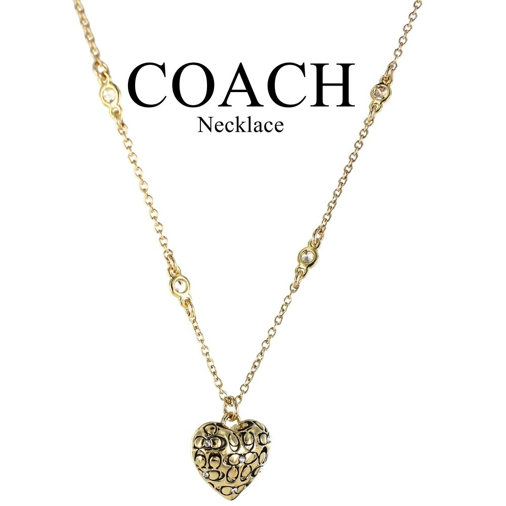 コーチ ハート ネックレス レディース おしゃれ アクセサリー ブランド 20代 30代 シンプル 40代 ゴールド チェーンネックレス ペンダント 女性 妻 彼女 誕生日プレゼント 結婚式 結婚記