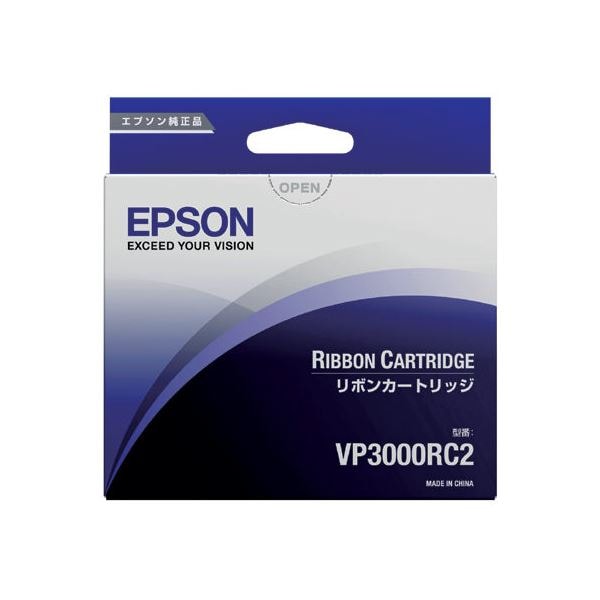 (まとめ) エプソン(EPSON) (純正) リボンカートリッジ VP3000RC2 黒 (×10セット)