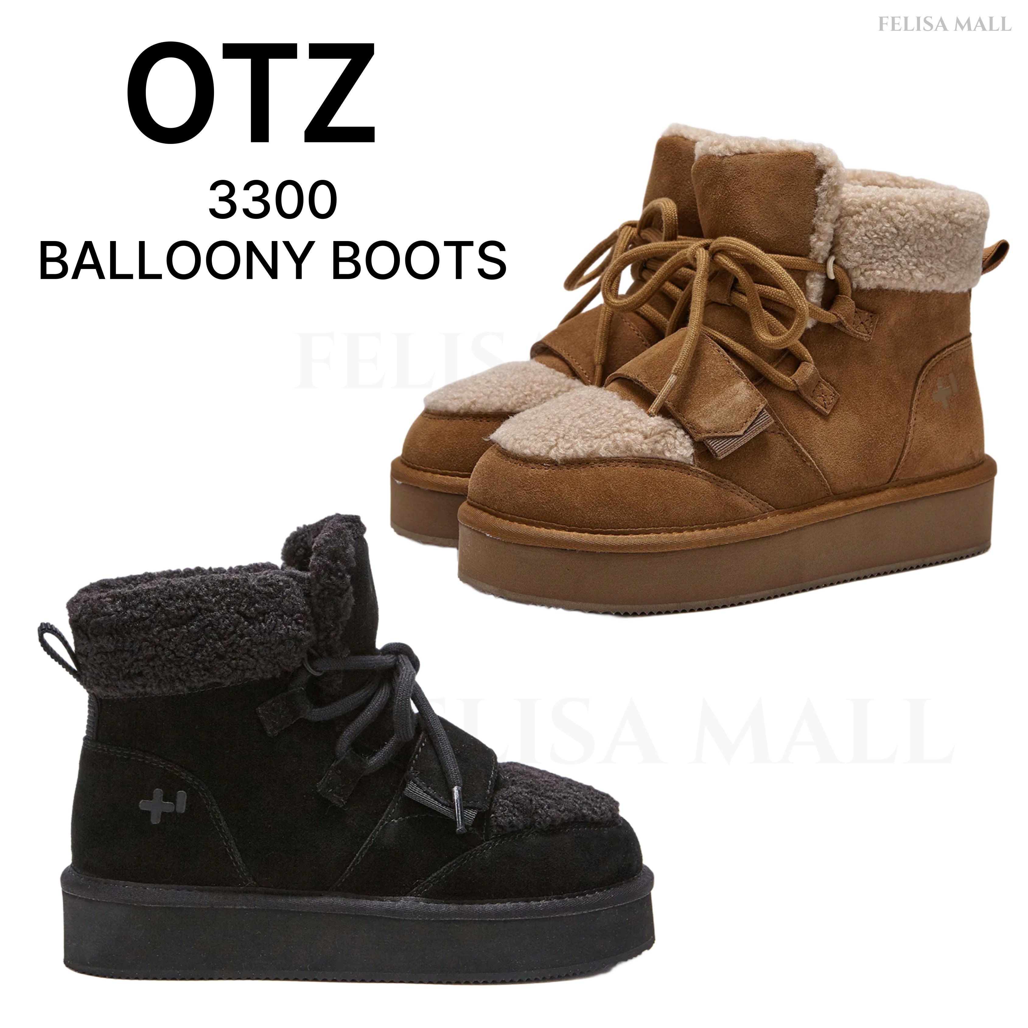 [OTZ] 3300 BALLOONY BOOTS モコモコ厚底ブーツ 韓国人気