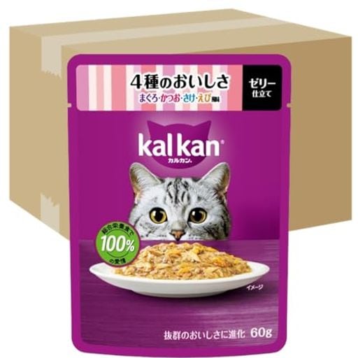 カルカン パウチ 1歳から 60g×120袋(12袋入り×10箱) 4種のおいしさ まぐろ・かつお・さけ・えび風味 成猫用 ウェットフード キャットフード 総合栄養食 水分補給 毎日食べることを考えた