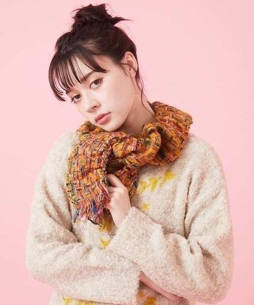 [最安値挑戦]ストール カラフルヤーンシャーリングストール レディース