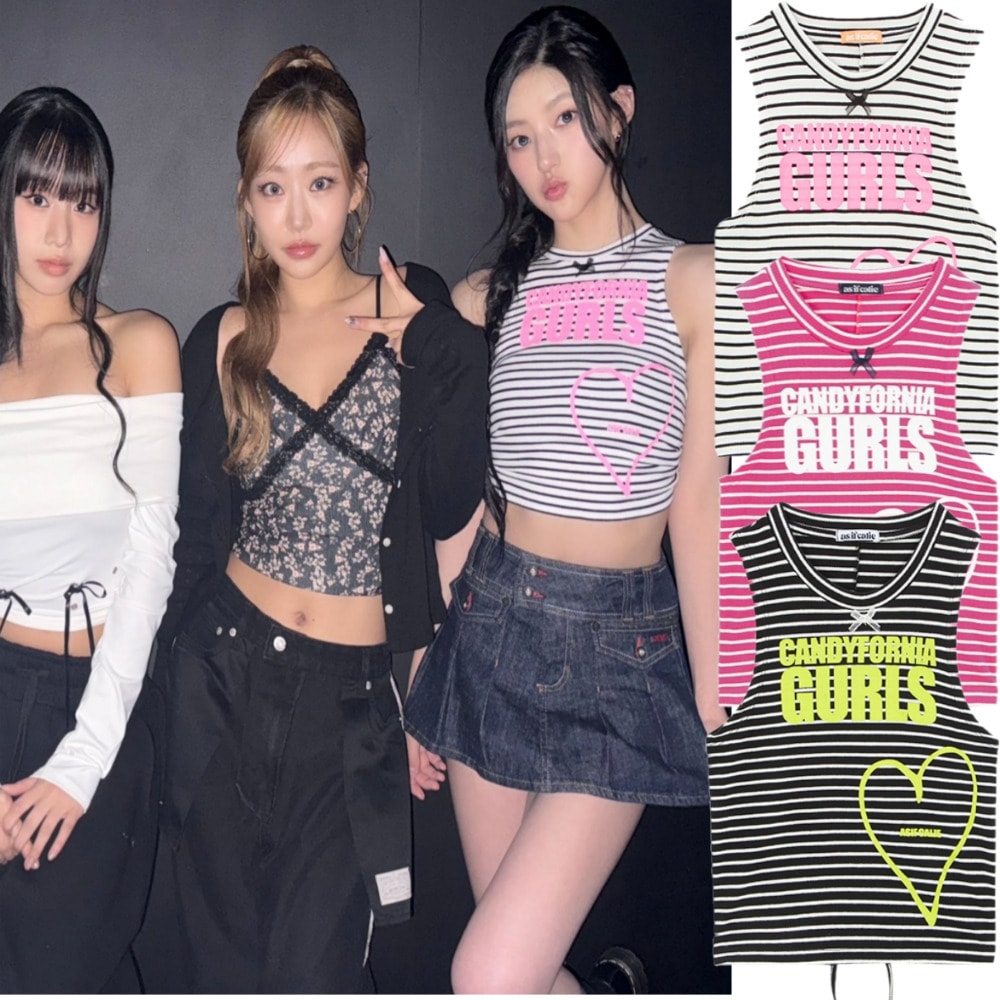 KISS OF LIFE ハヌル 着用/BACKSTRING SLEEVELESS T-SHIRT